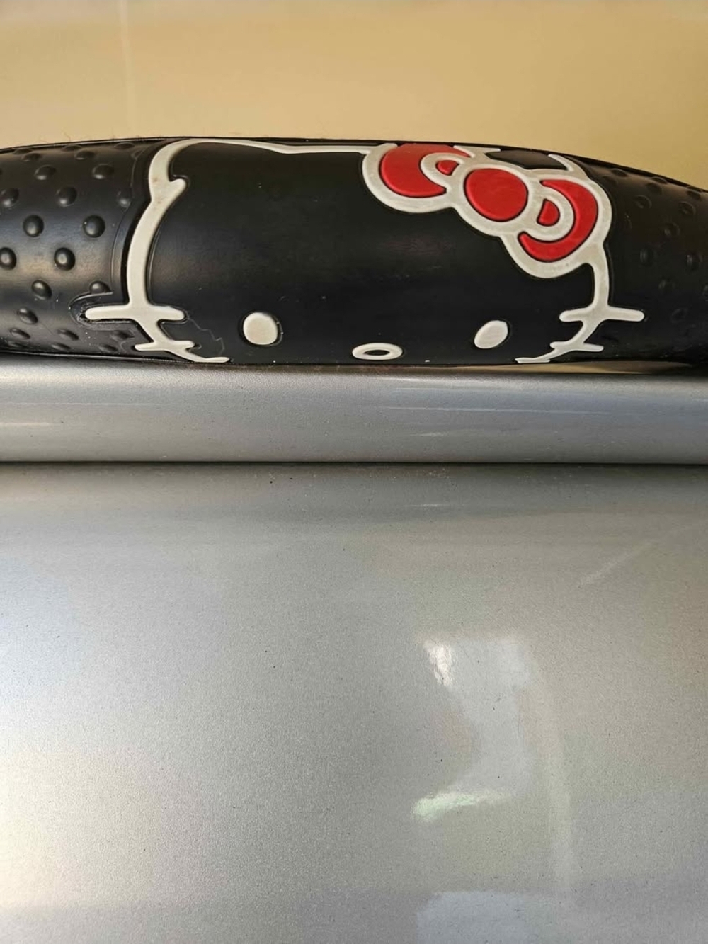 Black Hello Kitty Patterned Steering Wheel Cover